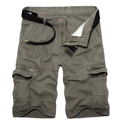 Mens Military Cargo Shorts Summer Army Green Cotton Shorts Men Loose Multi-Pocket Shorts Homme Casual Bermuda Trousers 40