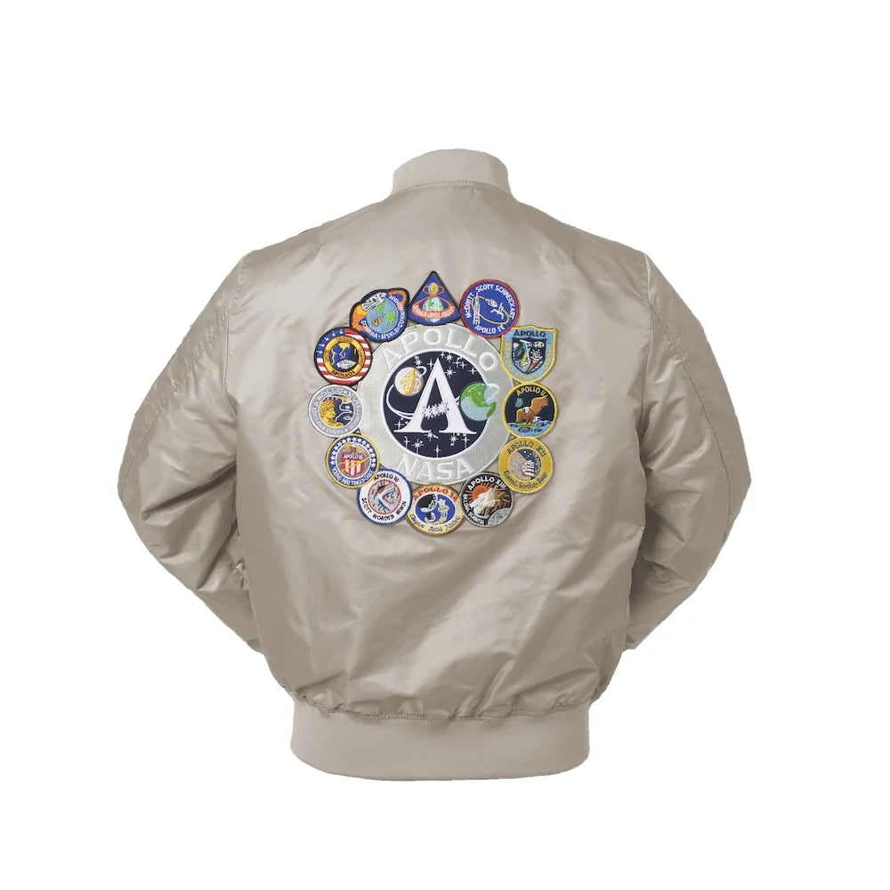 2025 New Autumn Apollo Thin 100Th SPACE SHUTTLE MISSION Thin MA1 Bomber Hiphop US Air Force Pilot Flight College Jacket for Men