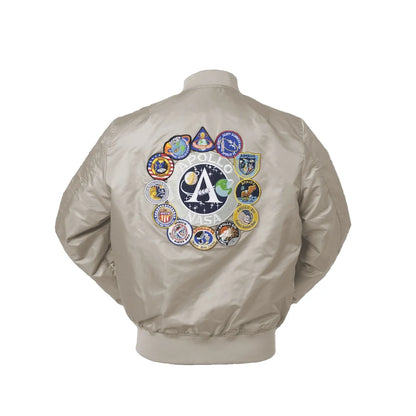 2025 New Autumn Apollo Thin 100Th SPACE SHUTTLE MISSION Thin MA1 Bomber Hiphop US Air Force Pilot Flight College Jacket for Men