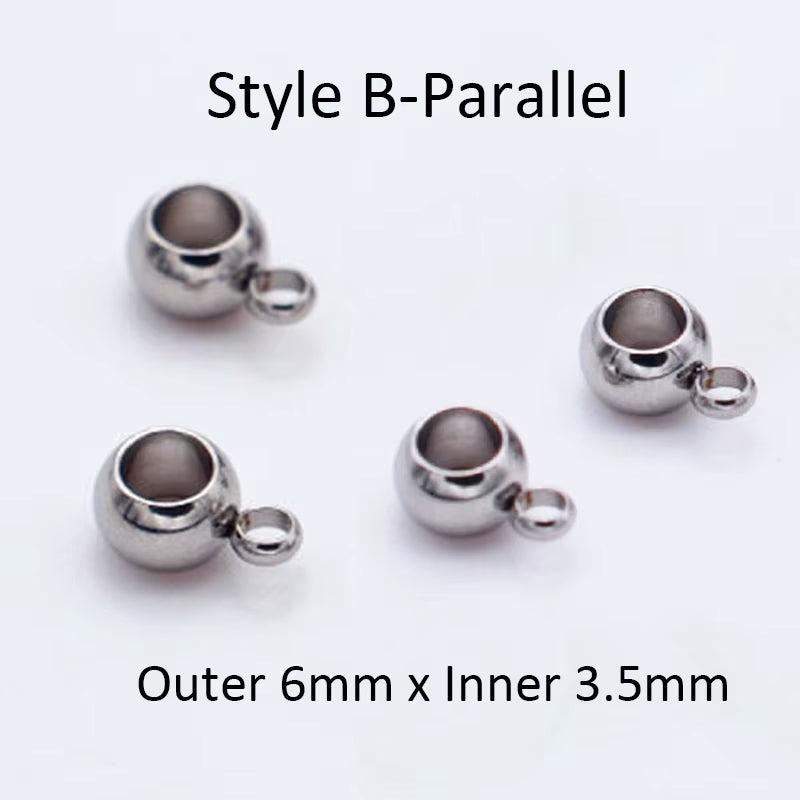 10Pcs Stainless Steel Spacer Beads Pendant Charms Clasps Gold Color Bail Beads for DIY Jewelry Making Findings Hole 2-4Mm Beads