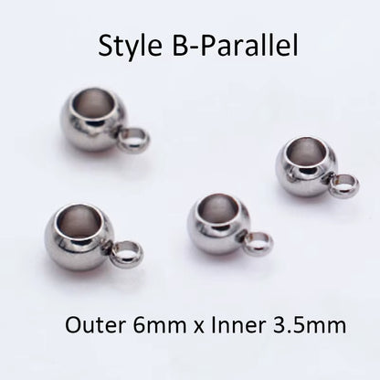 10Pcs Stainless Steel Spacer Beads Pendant Charms Clasps Gold Color Bail Beads for DIY Jewelry Making Findings Hole 2-4Mm Beads