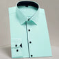Men'S Classic Long Sleeve Standard-Fit Dress Shirts Formal Business Social Simple Basic Design White Work Office Casual Shirt