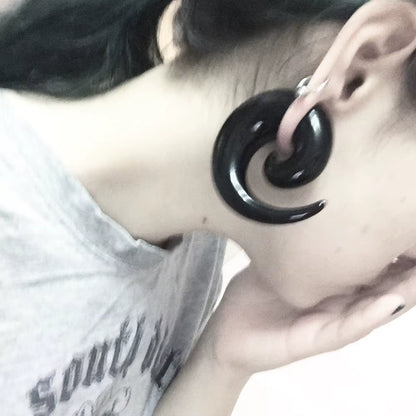 Bog-Pair Black Heart Ear Tunnel Gauge Acrylic Ear Spiral Plugs Ear Taper Stretchers Gauge Expander Saddle Ear Plugs 4-25Mm