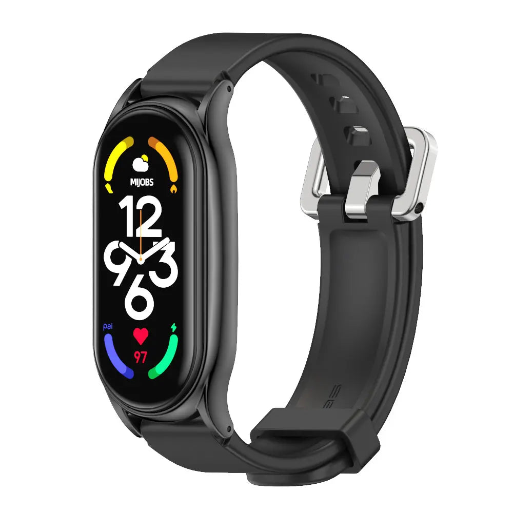 Strap for Mi Band 10 9 8 7 6 5 4 3 Bracelet Silicone Wristband for Xiaomi Mi Band 8 Metal Strap for Mi Band 7 Watchband Leather