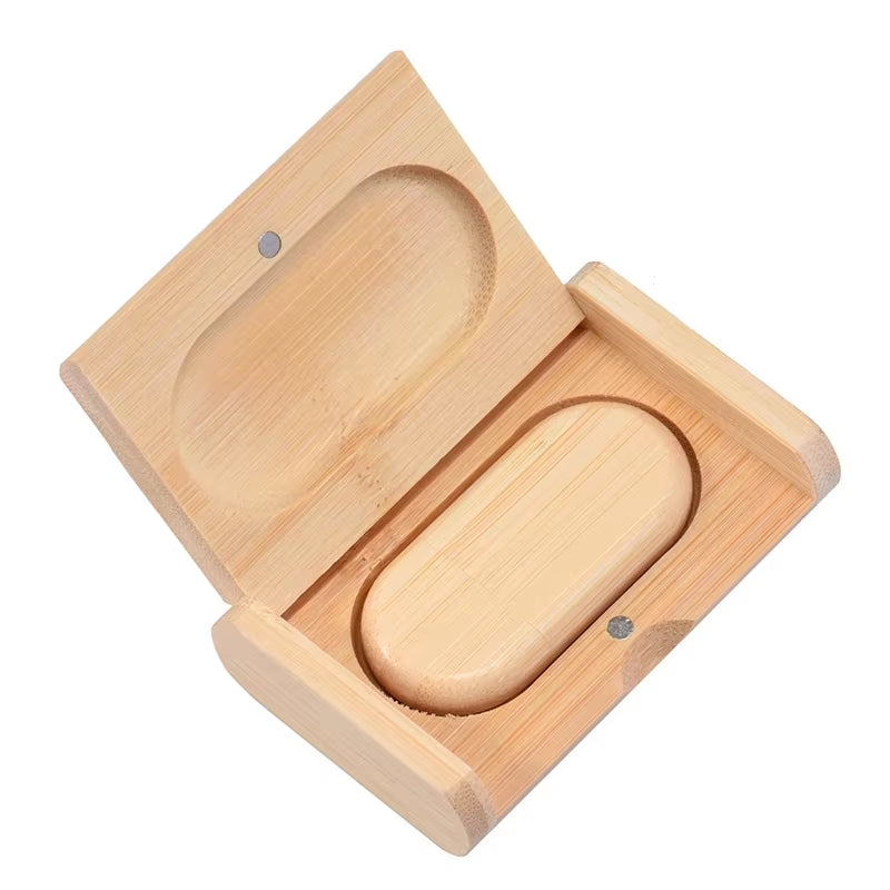 1PCS Free LOGO Wooden + Box USB 2.0 Pen Drive 4GB 16GB 32GB 64GB Flash Drive Memory Stick Wedding Photography Gift U Disk