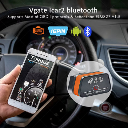 Icar2 Bluetooth Wifi ELM327 V2.1 Code Reader OBD2 Scanner ELM 327 Icar 2 Diagnostic Tool for Ios/Android/Pc Torque OBDII