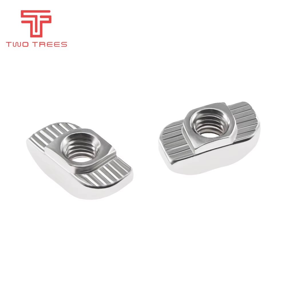 50Pcs/Lot M3/M4/M5 Carbon Steel T Type Nuts Fastener Aluminum Connector for 2020 Industrial Profile 3D Printer Parts