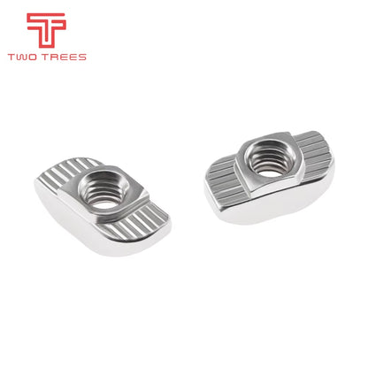50Pcs/Lot M3/M4/M5 Carbon Steel T Type Nuts Fastener Aluminum Connector for 2020 Industrial Profile 3D Printer Parts