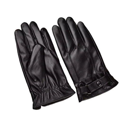 Men'S Gloves Black Winter Mittens Keep Warm Touch Screen Windproof Driving Guantes Male Autumn Winter PU Leather Gloves Business