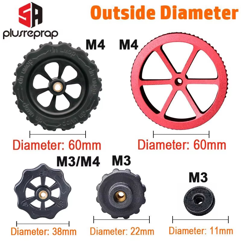 4PCS M3/M4 Screws Nuts Heat Bed Leveling Spring Knob Parts 3D Printers Print Platform Calibration Accessories