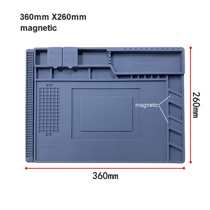ESD Heat Insulation Working Mat Soldering Station Iron Phone Computer Repair Mat Magnetic Heat-Resistant BGA Insulator Platform