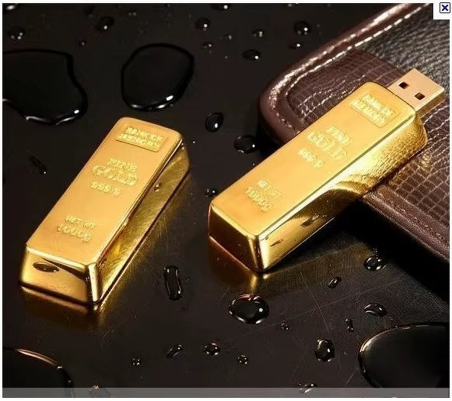 Golden Usb Flash Drive Metal Pen Drive 4GB 8GB 16GB 32GB 64GB Gold Bar USB2.0 Flash Memory Pendrive Bullion Stick Disk Gift