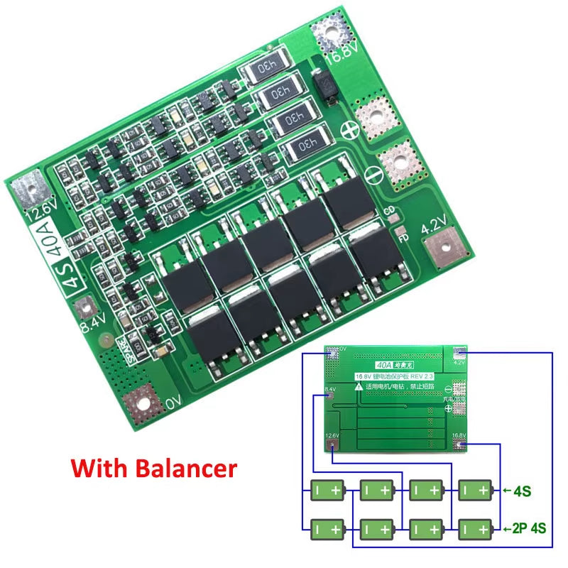 1S/2S/3S/4S/5S Li-Ion 18650 Lithium Battery Charger Lipo Cell Module PCB BMS Protection Board for Drill Motor with Balance