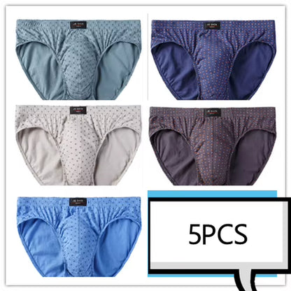 100% Cotton Briefs Mens Comfortable Underpants Man Underwear M/L/XL/2XL/3XL/4XL/5XL 5Pcs/Lot Free & Drop Shipping