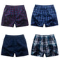 4 Pcs/Lot Men Plaid Underpants Boxers 100% Cotton Shorts Underwear Male High Quality Loose Comfortable Sleep Bottoms Panties