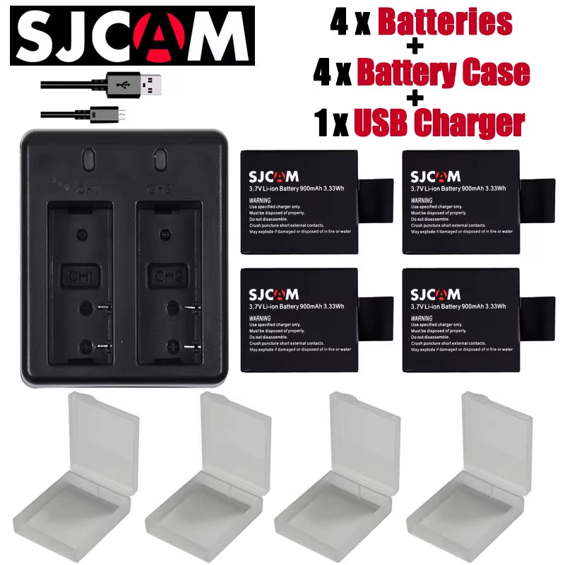 New SJCAM Sj4000 Eken H9 GIT-LB101 GIT BATTERY Sj5000 Sj6000 Sj7000 SJ8000 SJ9000 Battery +Dual USB Charger