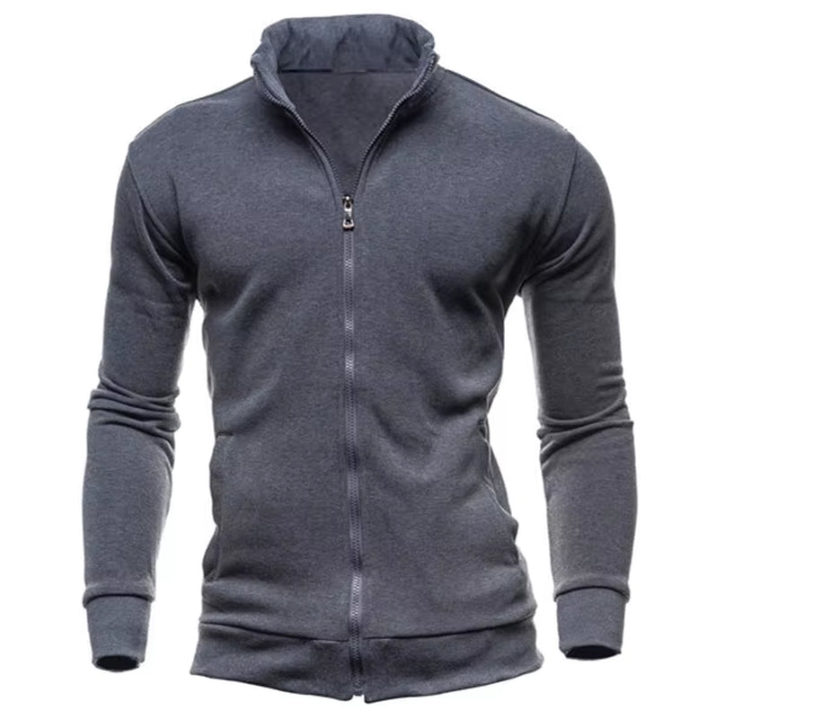 2025 Brand New Men'S No Hoodies Sweatshirts Zipper Stand Collar Men Sweatshirts for Male No Hooded Sweatshirt Man Pullover