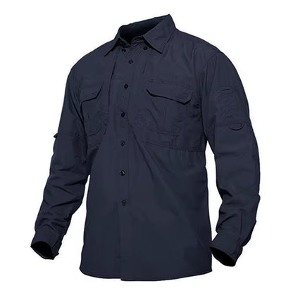 Mens Long Sleeve Shirts Summer Lightweight Quick Drying Shirt Hiking Nylon Shirts Long Sleeve Outdoor Work Cargo Shirts