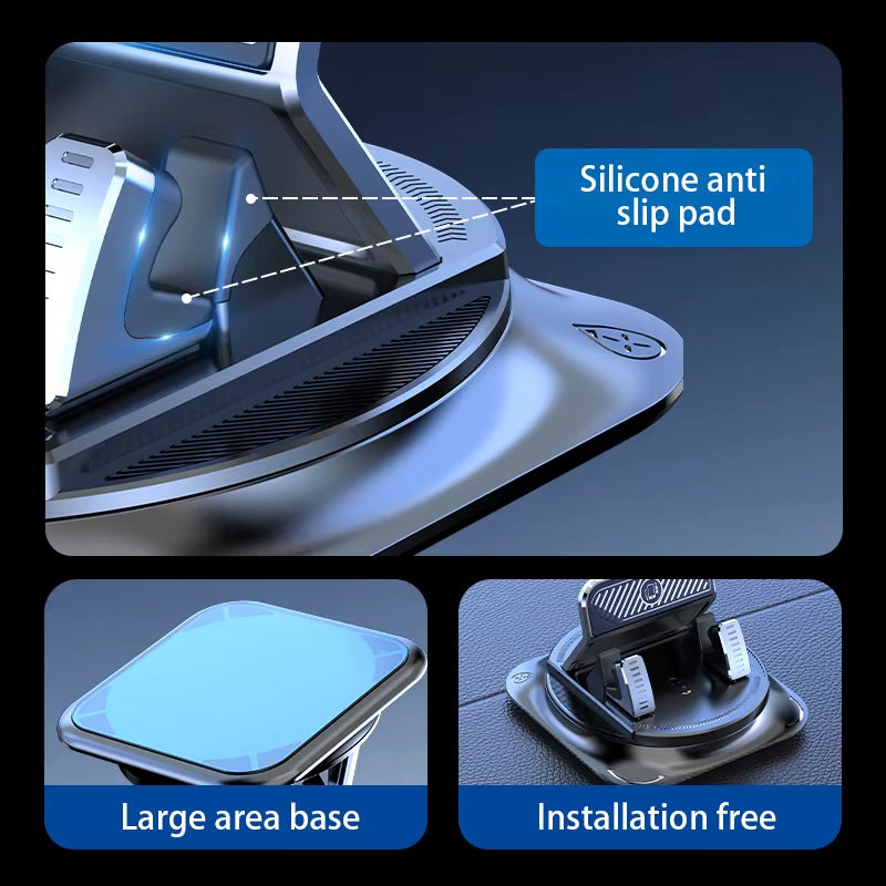 Car Phone Holder with Stable and Anti-Slip Design for Dashboard and Table Use,With Rotatable Landscape and Portrait Adjustment