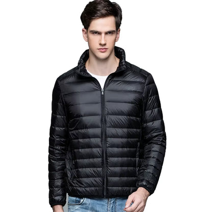 New Autumn Winter Man 90% Duck down Jacket Ultra Light Thin S-3XL Spring Jackets Men Stand Collar Outerwear Coat