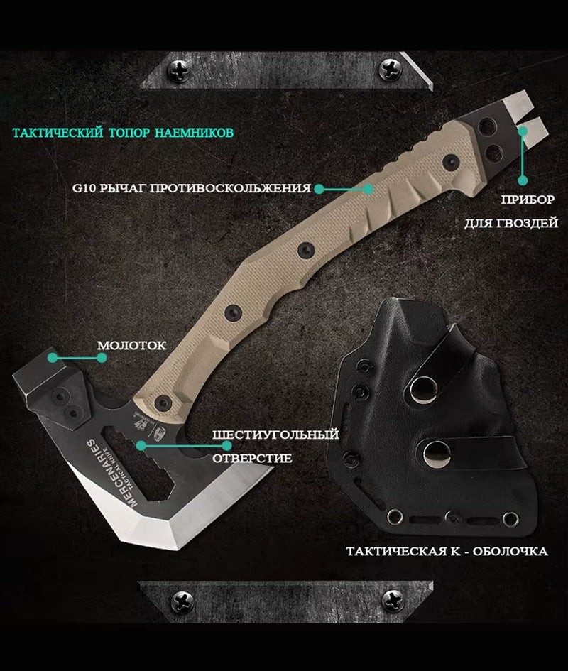HX Tactical Engineer Axe Rescue Camp Artillery Fire Rescue Axe Hammer Survival Firefighter Camping Supplies Axe Tomahawk