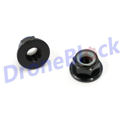 10 Pcs M5 Aluminum Flange Nylon Nut Low Profile CW CCW Anti-Loose Insert Lock for 2204 2205 2206 Brushless Motor RC QAV250 210