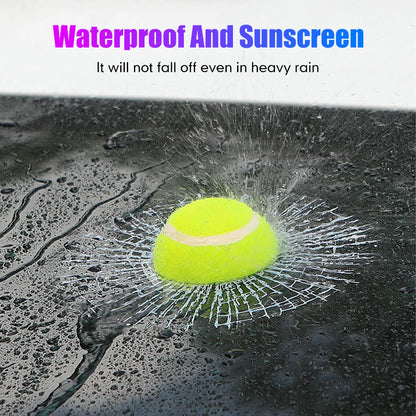 3D Tennis Ball Car Styling Stickers Hit Windows Funny Auto Windshield Decoration Self Adhesive Decal Accessories