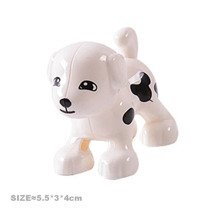 Big Building Blocks Accessories Farm Animals Zoo Compatible with Duplos Cat Pig Dog Rabbit Monkey Hippo Sheep Children Toys Gift