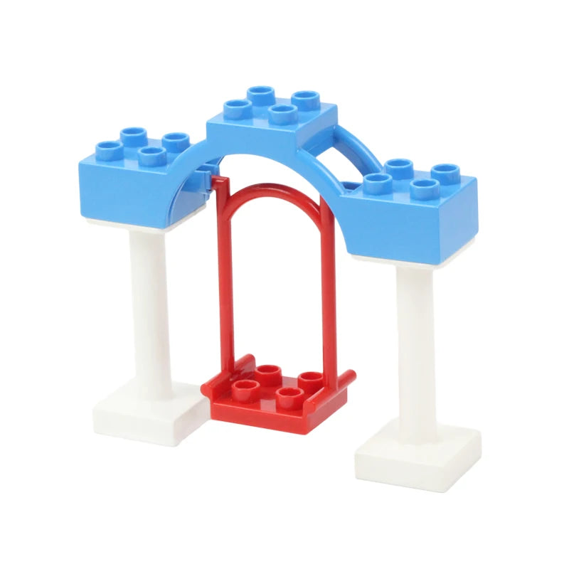 Big Building Blocks Assemble Accessories Children Toys Compatible with Duploes Amusement Park Playground Creativity DIY Set Gift