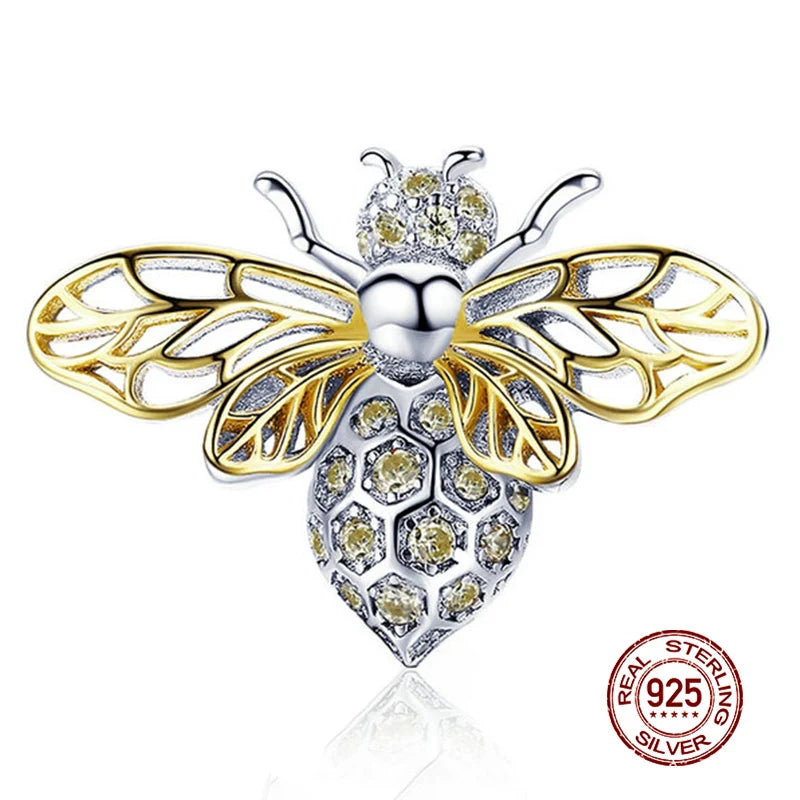 925 Sterling Silver Women Boy Girls Pet Camera Bee Charm Coffee Ladybug Beads Fit DIY Original Bracelet Pendants Jewelry