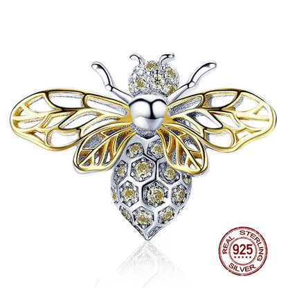 925 Sterling Silver Women Boy Girls Pet Camera Bee Charm Coffee Ladybug Beads Fit DIY Original Bracelet Pendants Jewelry