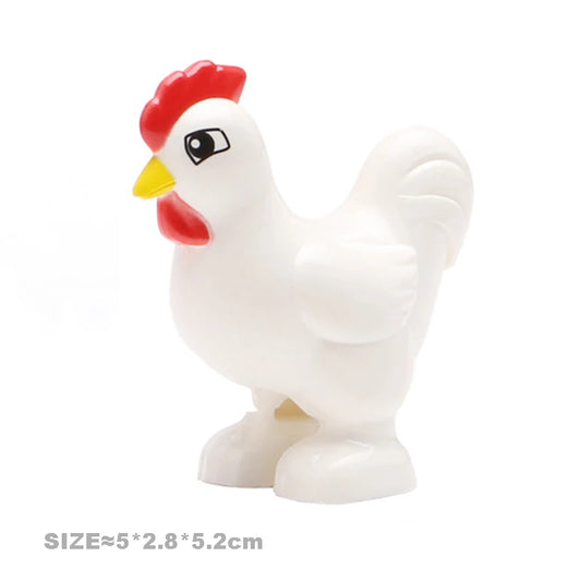 Big Building Blocks Accessories Farm Animals Zoo Compatible with Duplos Cat Pig Dog Rabbit Monkey Hippo Sheep Children Toys Gift