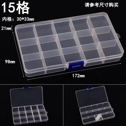 New 10 Slots Cells Colorful Portable Jewelry Tool Storage Box Container Ring Electronic Parts Screw Beads Organizer Plastic Case