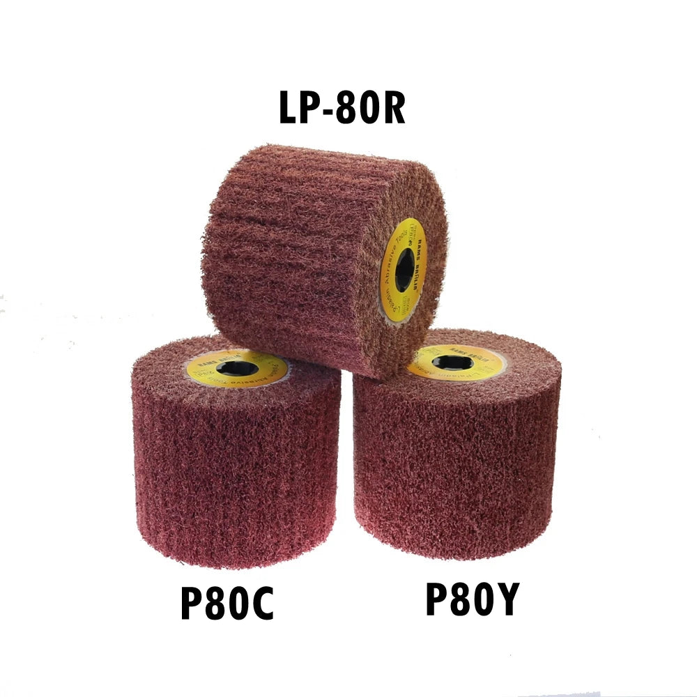 120*100*19Mm Non-Woven Nylon Flap Brush Satin Drawing Polishing Deburring Drum Wheel for Stainless Steel