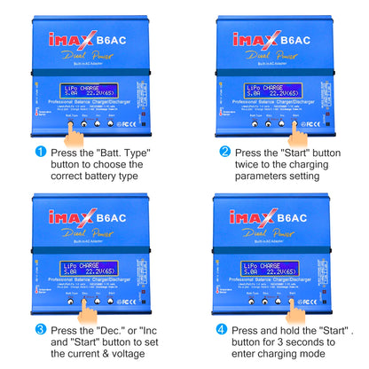 Imax B6AC 80W 6A Lipo Charger Balancer for Nimh Nicd Lipo Life Li-Ion Pb Battery LCD Screen Display RC Charger Discharger XT60