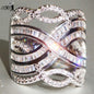 Yayi Fine Jewelry Top Quality Gemstones Moissanite Cubic Zirconia Silver Color Engagement Wedding Party Rings Gifts