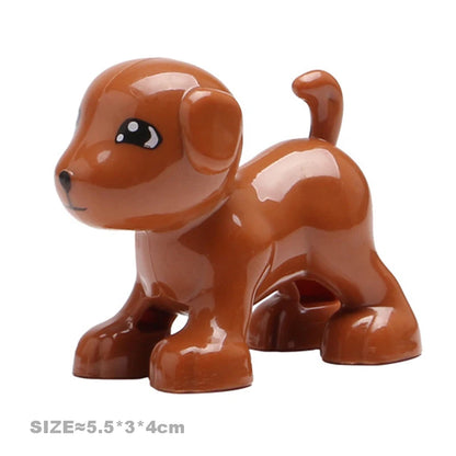 Big Building Blocks Accessories Farm Animals Zoo Compatible with Duplos Cat Pig Dog Rabbit Monkey Hippo Sheep Children Toys Gift
