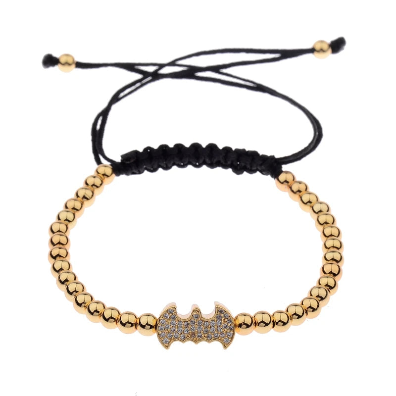 2020 Classic Luxury CZ Black Zircon Long Tubes&4Mm Copper Beads Macrame Men Bracelets&Bangles for Women Jewelry Bileklik