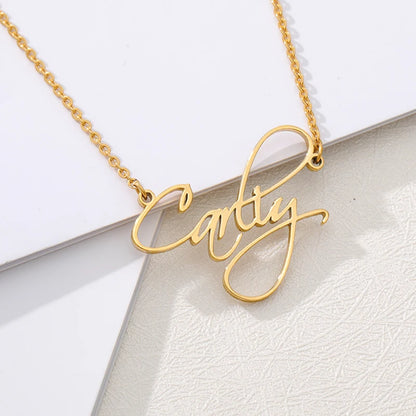Fashion Custom Name Pendant Necklace with Heart Crown Any Letter Choker Necklace for Women Stainless Steel Jewelry Collier Femme