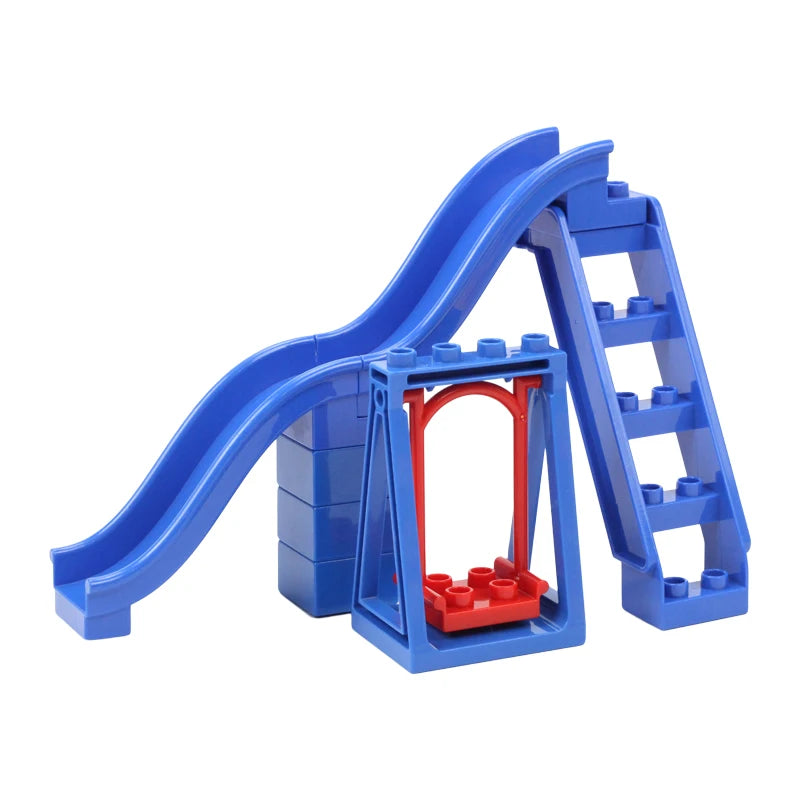 Big Building Blocks Assemble Accessories Children Toys Compatible with Duploes Amusement Park Playground Creativity DIY Set Gift