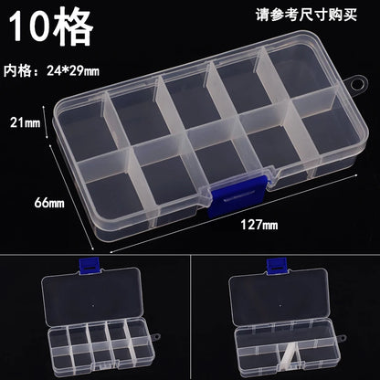 New 10 Slots Cells Colorful Portable Jewelry Tool Storage Box Container Ring Electronic Parts Screw Beads Organizer Plastic Case
