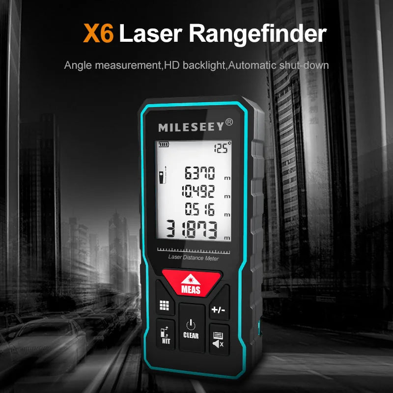 Professional Laser Trena Rangefinder X5/X6 40M 60M 80M 100M Rechargeable Digital Precision Distance Meter Tape Measure