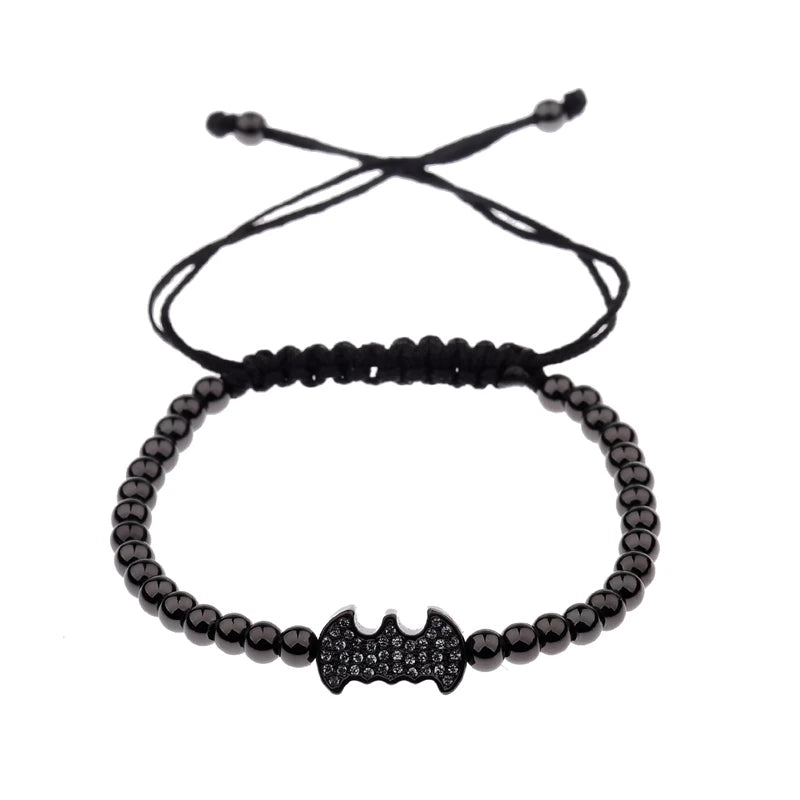 2020 Classic Luxury CZ Black Zircon Long Tubes&4Mm Copper Beads Macrame Men Bracelets&Bangles for Women Jewelry Bileklik