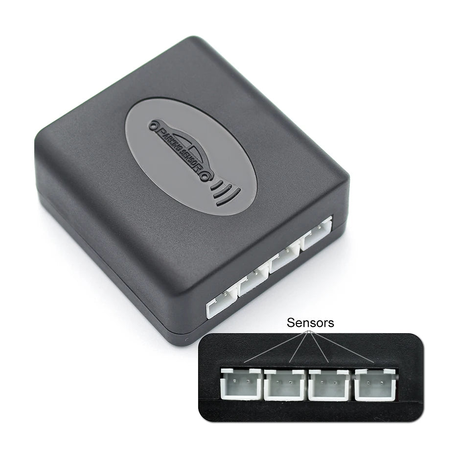 Car Parking Sensor Assistant Parktronics 4 Black/Silver/White 13Mm Flat Sensors Reverse Radar Sound Buzzer Alarm Sound