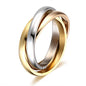 Gorgeous Three Ring Set for Women High Quality Stainless Steel Three Colors Crystal Clover Ring with Crystals