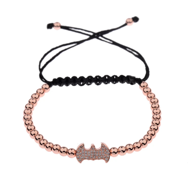 2020 Classic Luxury CZ Black Zircon Long Tubes&4Mm Copper Beads Macrame Men Bracelets&Bangles for Women Jewelry Bileklik