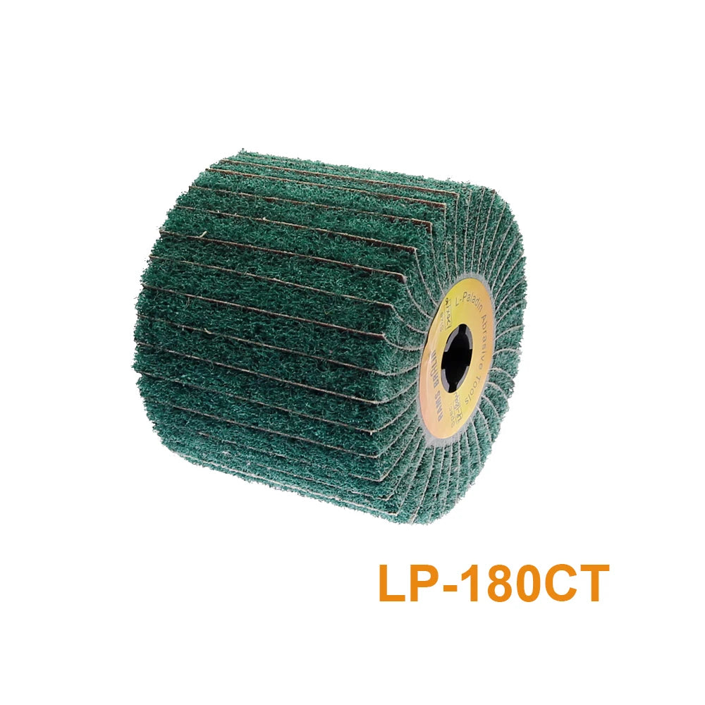 120*100*19Mm Non-Woven Nylon Flap Brush Satin Drawing Polishing Deburring Drum Wheel for Stainless Steel