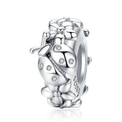 Authentic 925 Sterling Silver Dog Animal Footprint Cat Heart LOVE Spacer Charm Fit Bracelet DIY Original SCC594