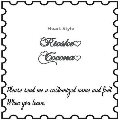 Fashion Custom Name Pendant Necklace with Heart Crown Any Letter Choker Necklace for Women Stainless Steel Jewelry Collier Femme