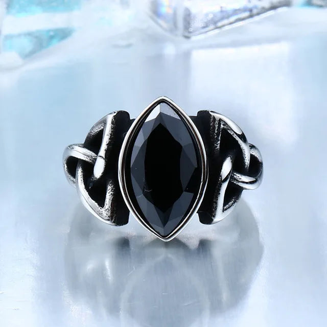 316L Stainless Steel Viking Men Ring Knot Rune Norse Jewelry Exquisite Ring LLBR8-269R